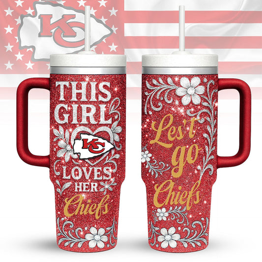 LIMITED EDITION - NEW CUSTOMIZED NFL01 KCC KANSAS CITY CHIEFS 40 OZ TUMBLER