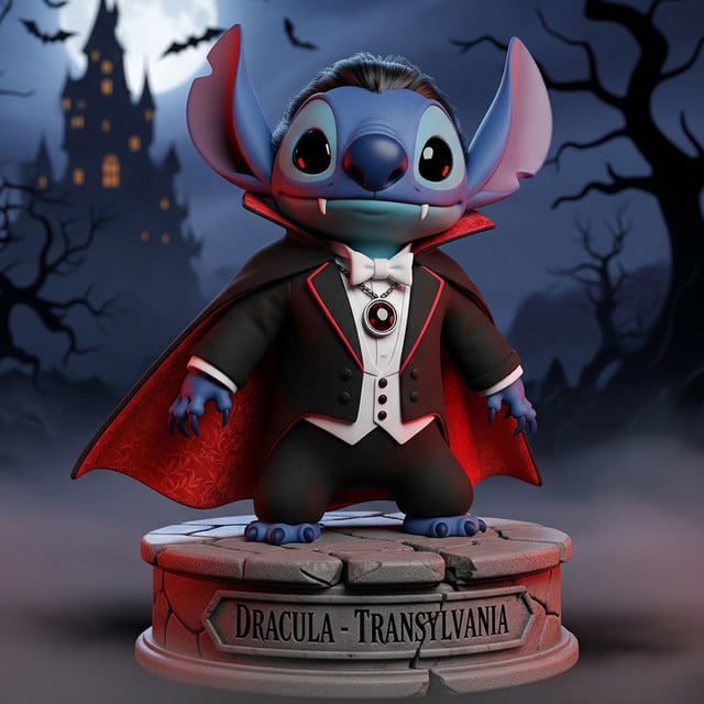 NEW PREMIUM STITCH DRACULA ACRYLIC BLOCK PLAQUE GIFT