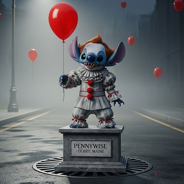 NEW PREMIUM STITCH PENNYWISE HORROR ACRYLIC BLOCK PLAQUE GIFT