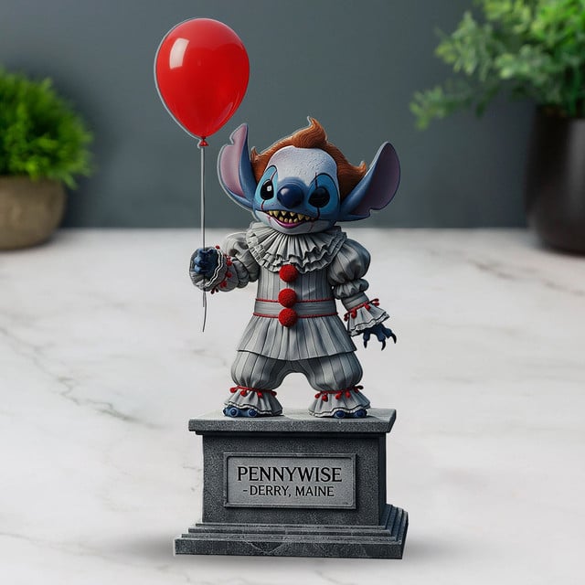 NEW PREMIUM STITCH PENNYWISE HORROR ACRYLIC BLOCK PLAQUE GIFT