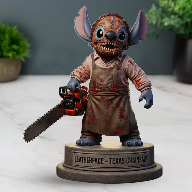 NEW PREMIUM STITCH LEATHERFACE ACRYLIC BLOCK PLAQUE GIFT