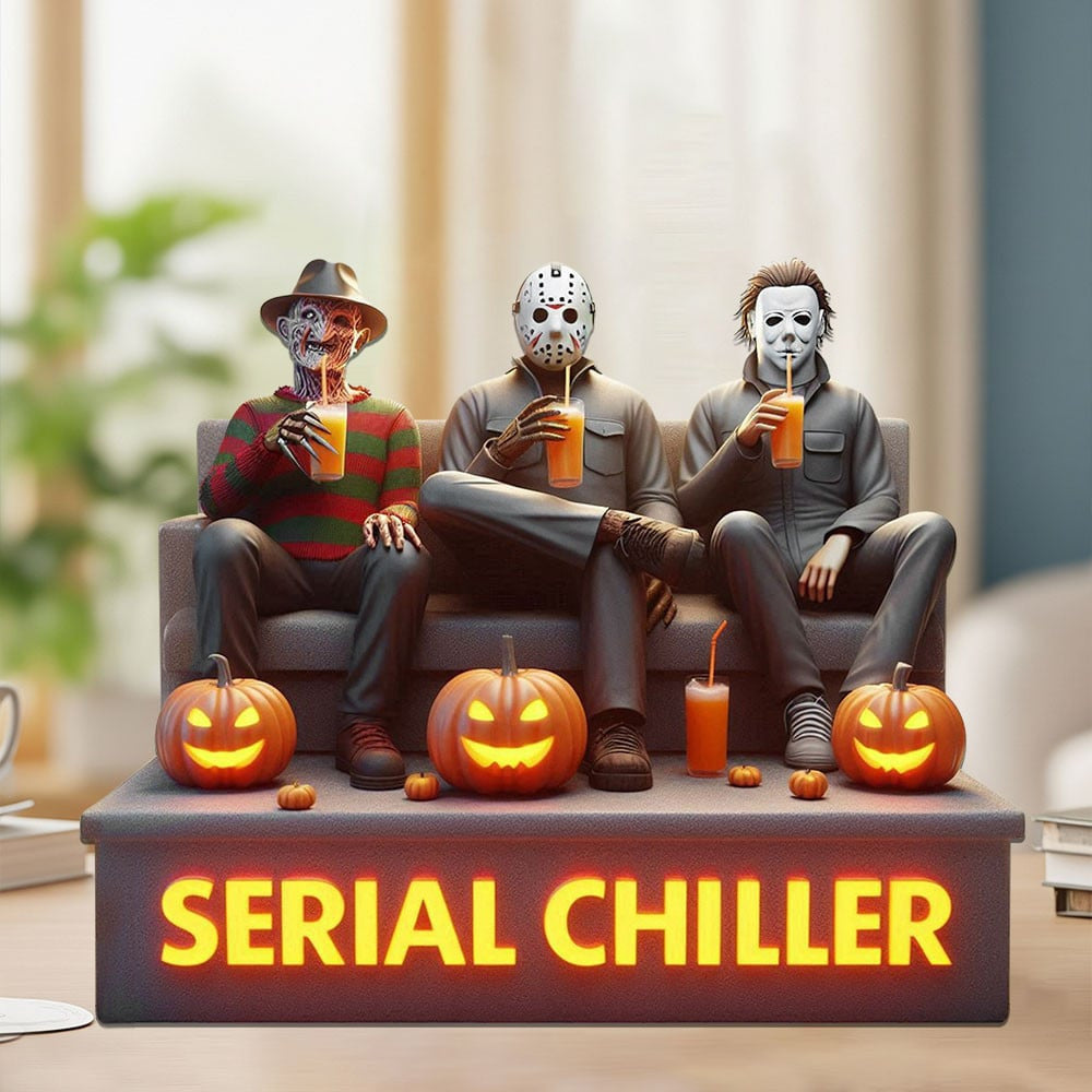 SERIAL CHILLER FUNNY HORROR MOVIE CHARACTERS ACRYLIC BLOCK PLAQUE - GIFT FOR FANS