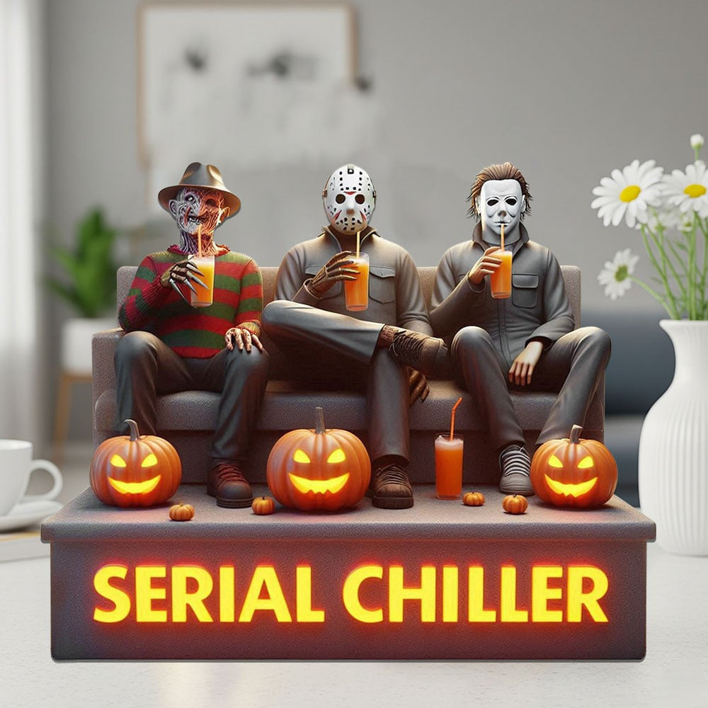 SERIAL CHILLER FUNNY HORROR MOVIE CHARACTERS ACRYLIC BLOCK PLAQUE - GIFT FOR FANS