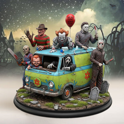HORROR MOVIE CHARACTERS DRIVING CAR ACRYLIC BLOCK - HALLOWEEN GIFT FOR FANS