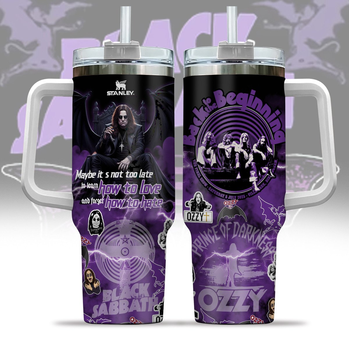 NEW PREMIUM BLACK SABBATH  X OZZY OSBOURNE 40 OZ TUMBLER