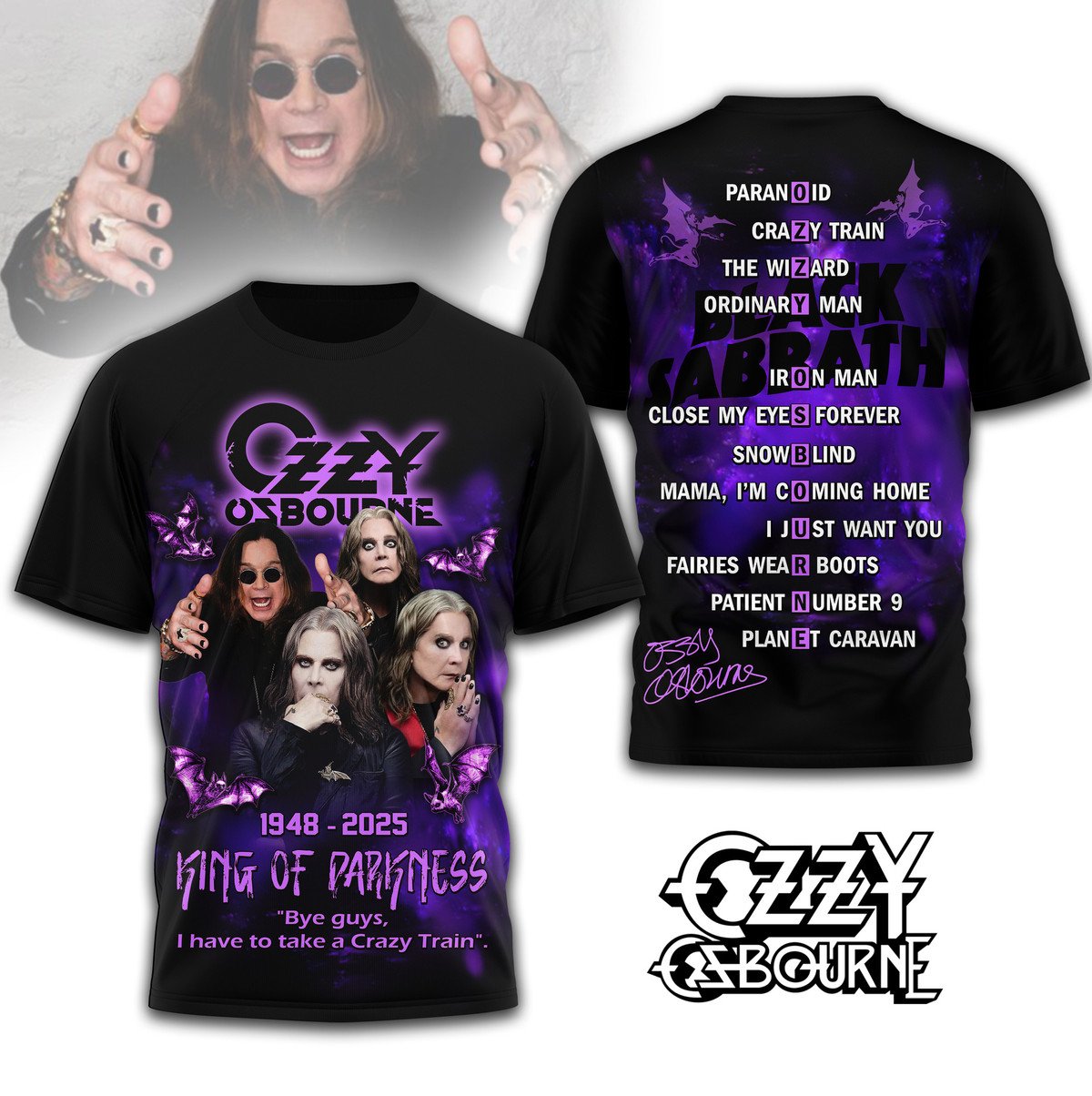 NEW PREMIUM BLACK SABBATH x OZZY OSBOURNE UNISEX T-SHIRT, JACKETS, HOODIE, ...vv..GIFTS FOR FAN