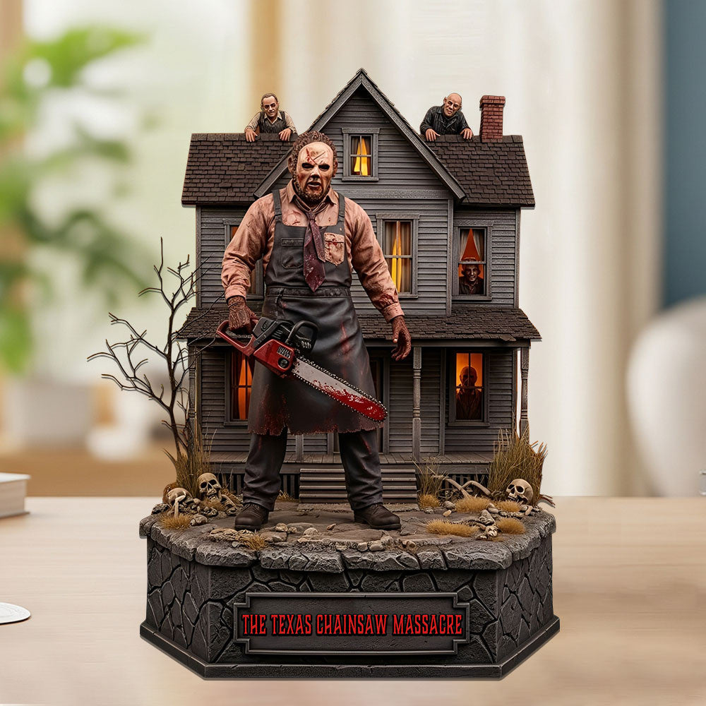 NEW PREMIUM HORROR MOVIE LEATHERFACE HOUSE ACRYLIC BLOCK PLAQUE GIFT