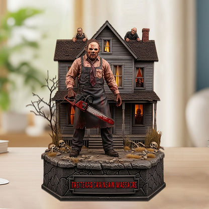 NEW PREMIUM HORROR MOVIE LEATHERFACE HOUSE ACRYLIC BLOCK PLAQUE GIFT