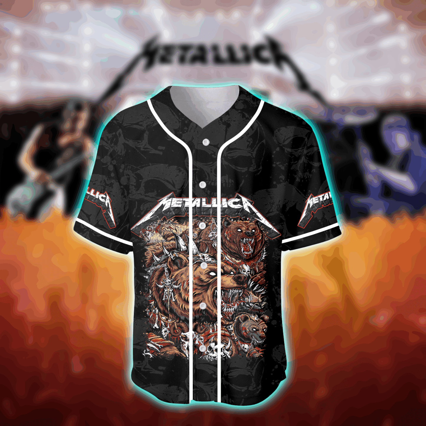 NEW PREMIUM METALLICA UNISEX BASEBALL JERSEY