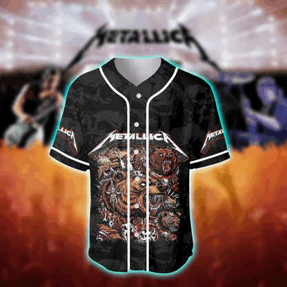 NEW PREMIUM METALLICA UNISEX BASEBALL JERSEY