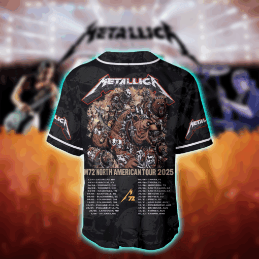 NEW PREMIUM METALLICA UNISEX BASEBALL JERSEY