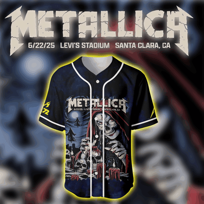 NEW PREMIUM METALLICA UNISEX BASEBALL JERSEY