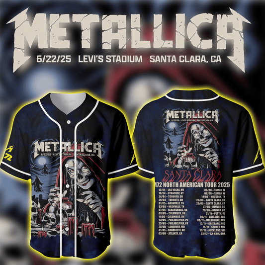 NEW PREMIUM METALLICA UNISEX BASEBALL JERSEY
