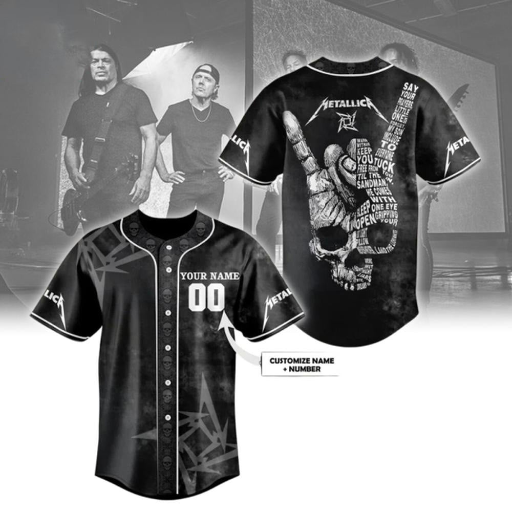 NEW PREMIUM METALLICA UNISEX BASEBALL JERSEY