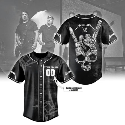 NEW PREMIUM METALLICA UNISEX BASEBALL JERSEY