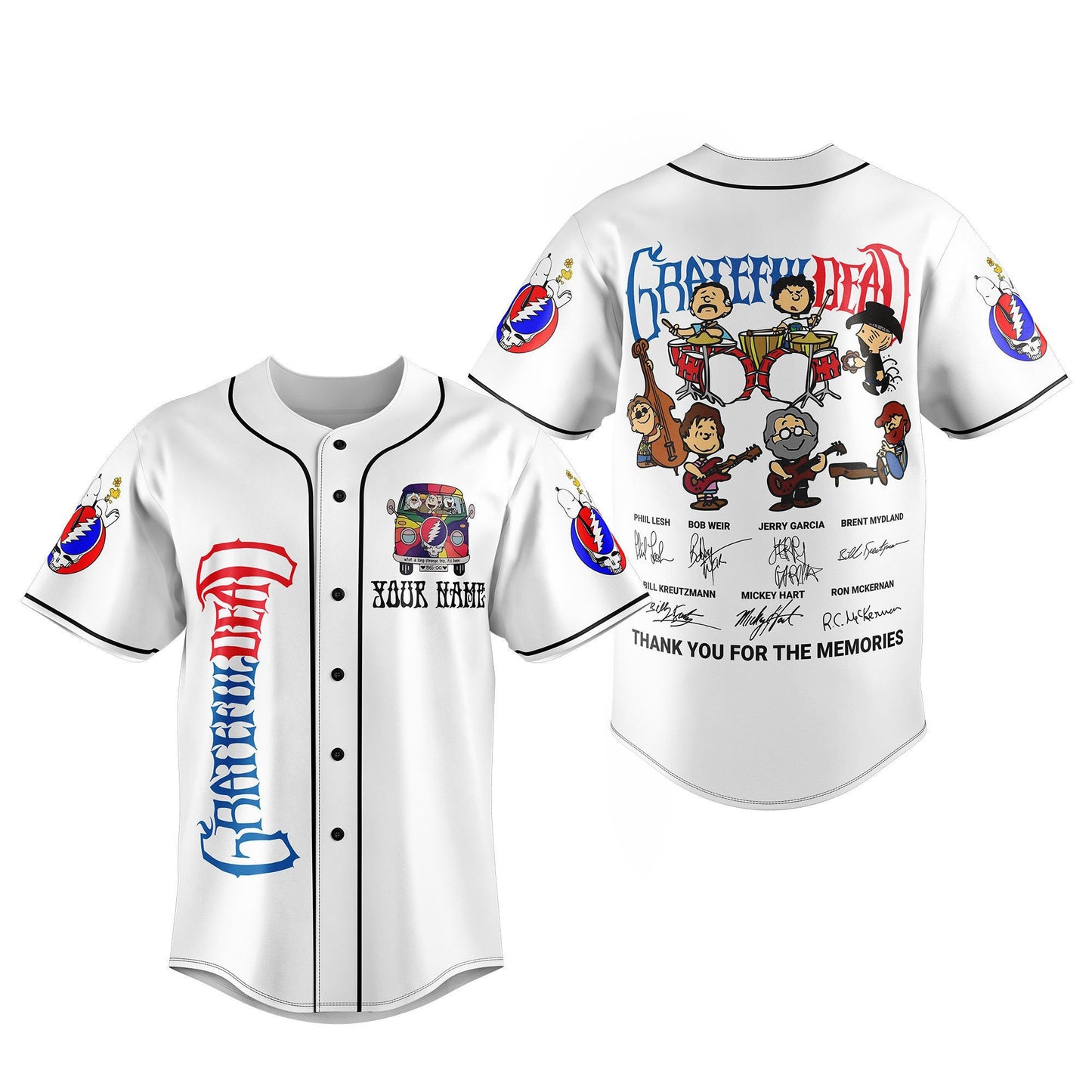 NEW PREMIUM GRATEFUL DEAD UNISEX BASEBALL JERSEY