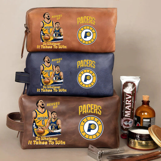 Indiana Pacers Leather Toiletry Bag
