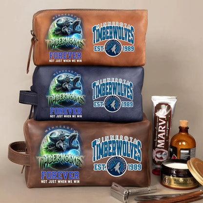 Minnesota Timberwolves Leather Toiletry Bag