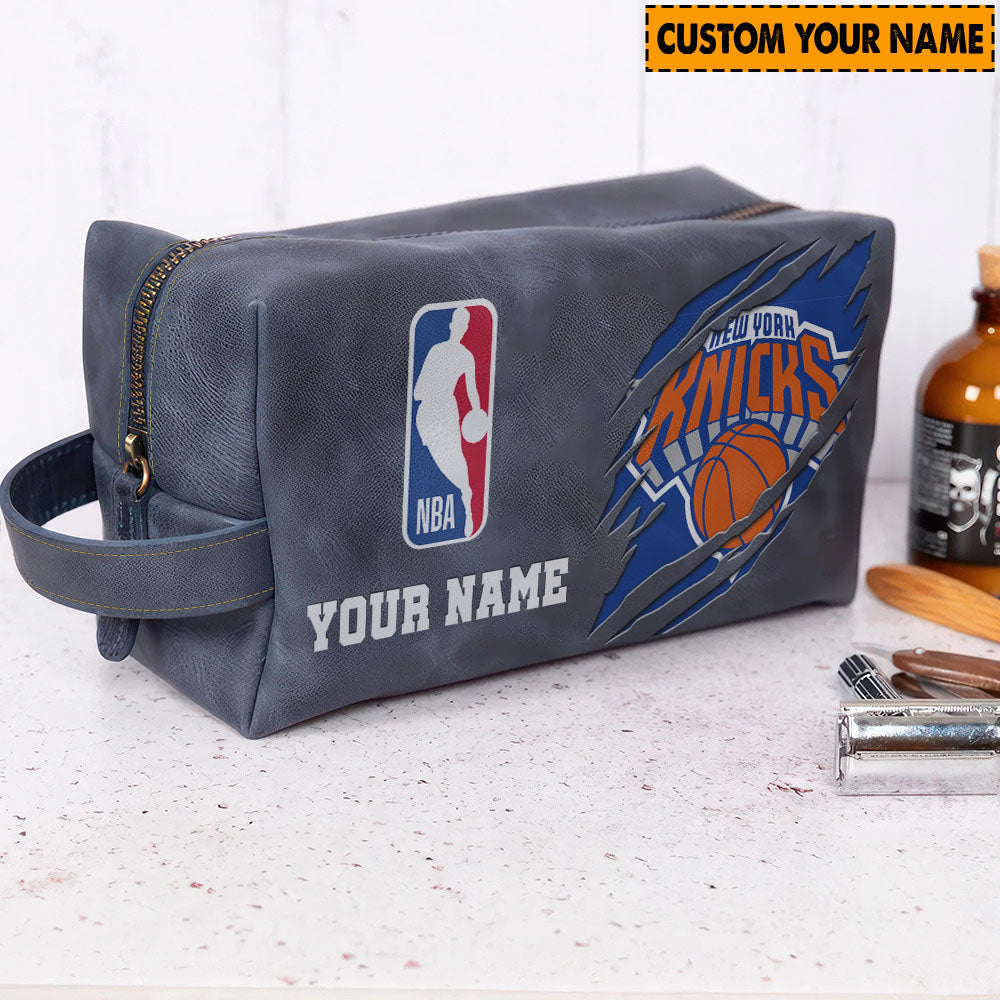 New York Knicks Leather Toiletry Bag