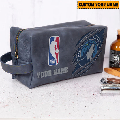 Minnesota Timberwolves Leather Toiletry Bag