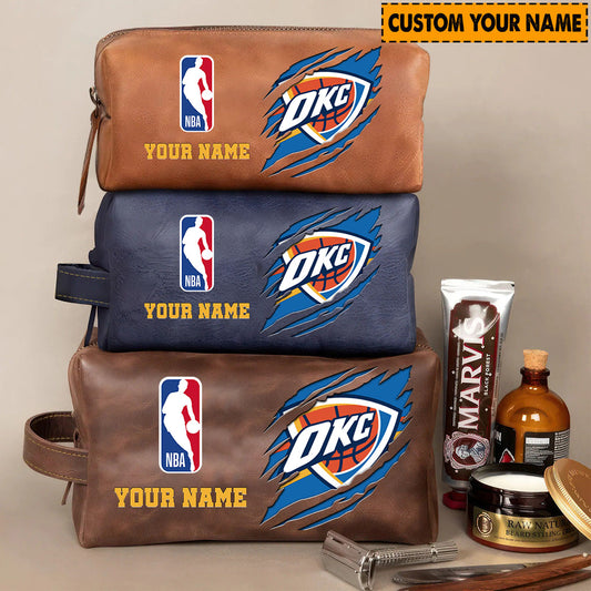 Oklahoma City Thunder Leather Toiletry Bag