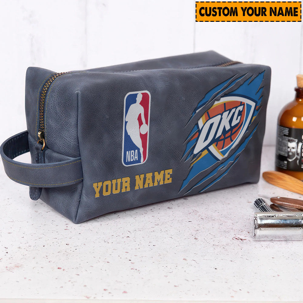 Oklahoma City Thunder Leather Toiletry Bag
