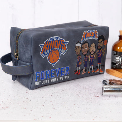 New York Knicks Leather Toiletry Bag