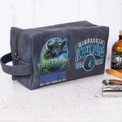 Minnesota Timberwolves Leather Toiletry Bag