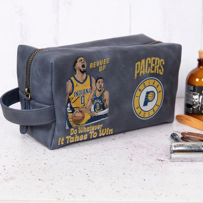 Indiana Pacers Leather Toiletry Bag