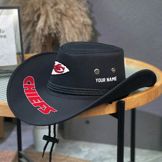 LIMITED EDITION - NEW CUSTOMIZED NFL01 KCC KANSAS CITY CHIEFS COWBOY HAT
