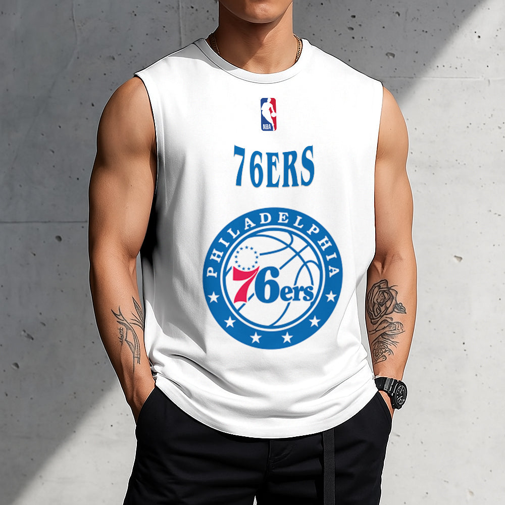 LIMITED EDITION - NEW CUSTOMIZED NBA26 P76 PHILADELPHIA 76ERS TANKTOP & GYM SHIRT