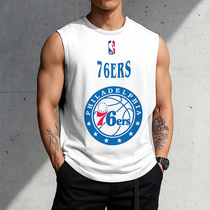 LIMITED EDITION - NEW CUSTOMIZED NBA26 P76 PHILADELPHIA 76ERS TANKTOP & GYM SHIRT