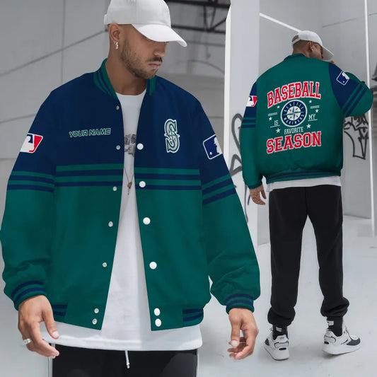 LIMITED EDITION - NEW CUSTOMIZED MLB14 SMS SEATTLE MARINERS BASEBALL JACKET