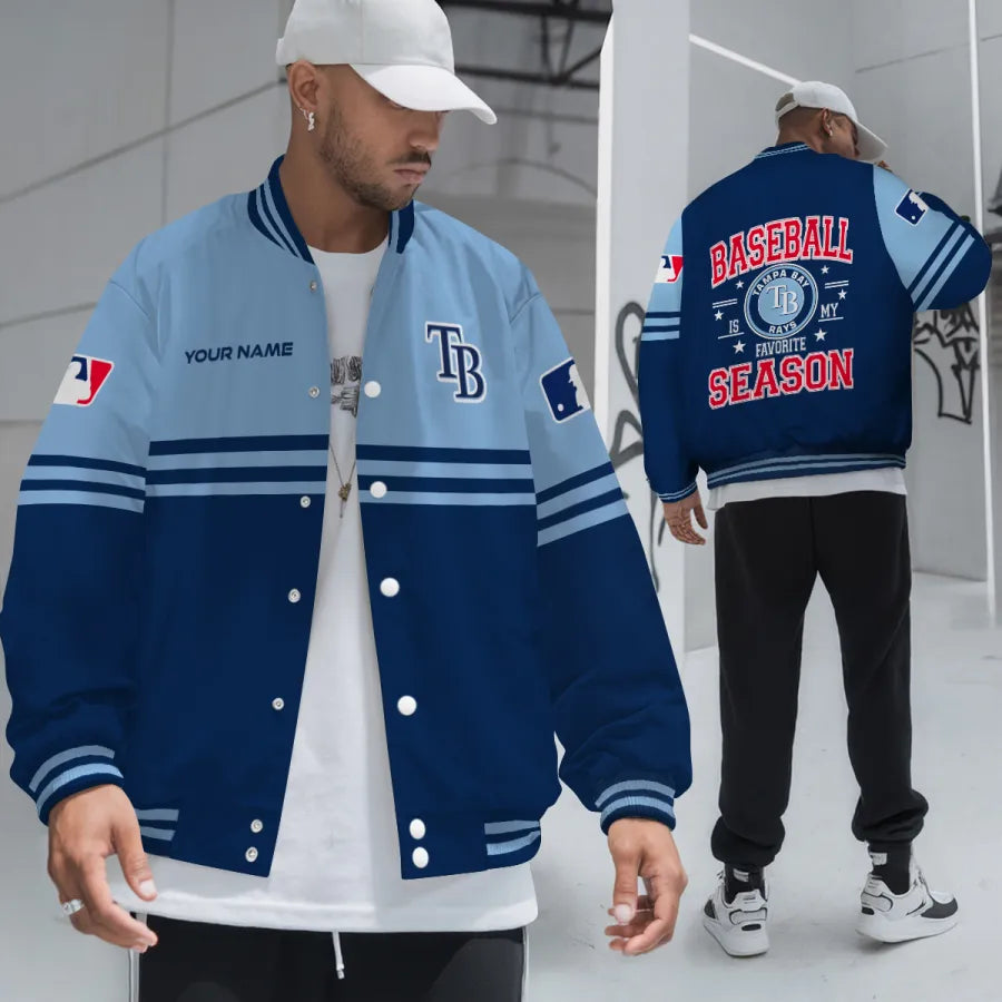 LIMITED EDITION - NEW CUSTOMIZED MLB21 TBR TAMPA BAY RAYS BASEBALL JACKET