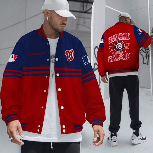 LIMITED EDITION - NEW CUSTOMIZED MLB28 WNS WASHINGTON NATIONALS BASEBALL JACKET