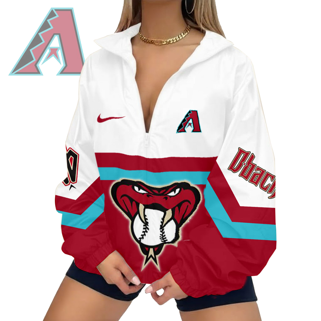 LIMITED EDITION - NEW CUSTOMIZED MLB07 ADS ARIZONA DIAMONDBACKS V-NECK ZIPPER SWEATSHIRT JACKET