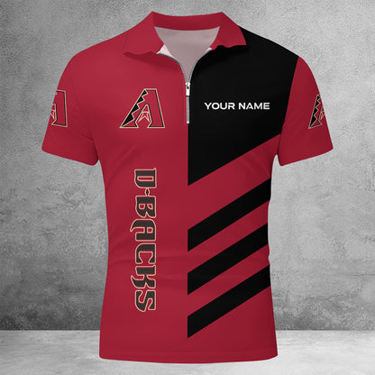 LIMITED EDITION - NEW CUSTOMIZED MLB07 ADS ARIZONA DIAMONDBACKS ZIP POLO SHIRT