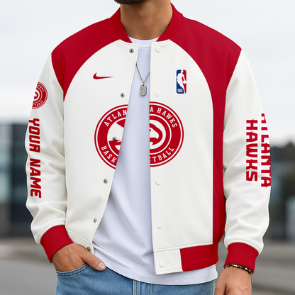 LIMITED EDITION - NEW CUSTOMIZED NBA17 AH ATLANTA HAWKS BASEBALL JACKET