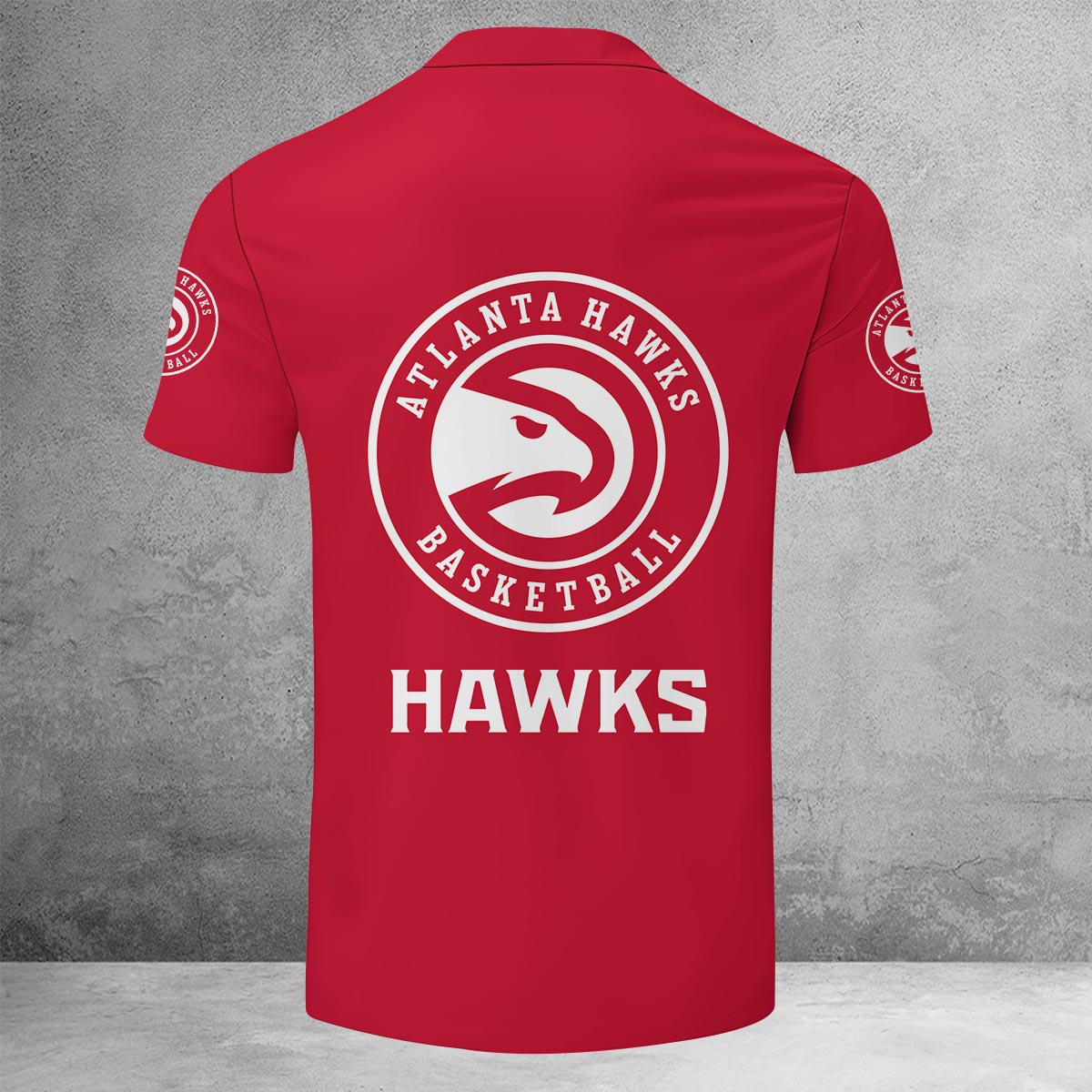 LIMITED EDITION - NEW CUSTOMIZED NBA17 AH ATLANTA HAWKS ZIP POLO SHIRT