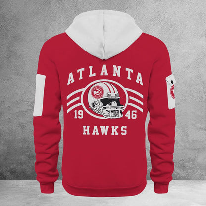 LIMITED EDITION - NEW CUSTOMIZED NBA17 AH ATLANTA HAWKS QUARTER ZIP HOODIE