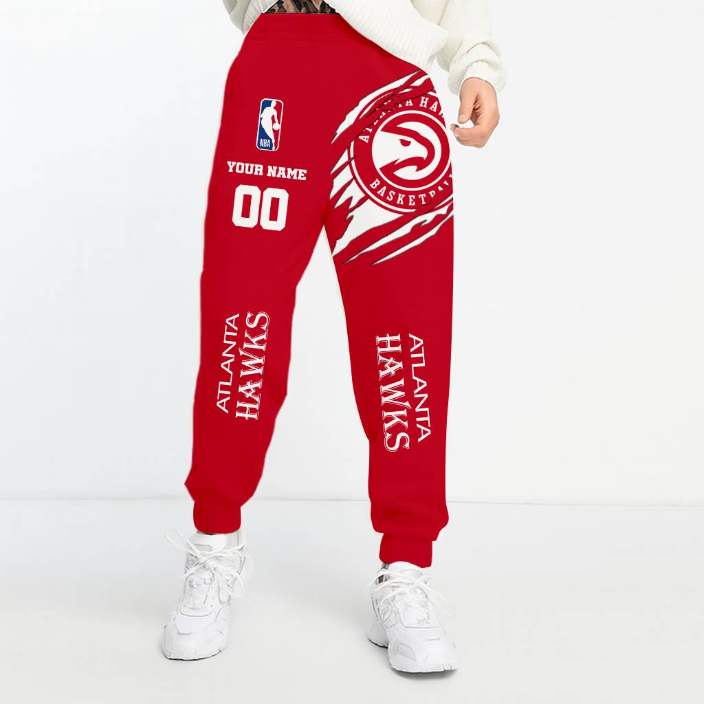 LIMITED EDITION - NEW CUSTOMIZED NBA17 AH ATLANTA HAWKS UNISEX LONG PANTS