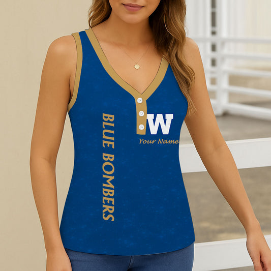 New CFL Personalized Women V-neck Sleeveless