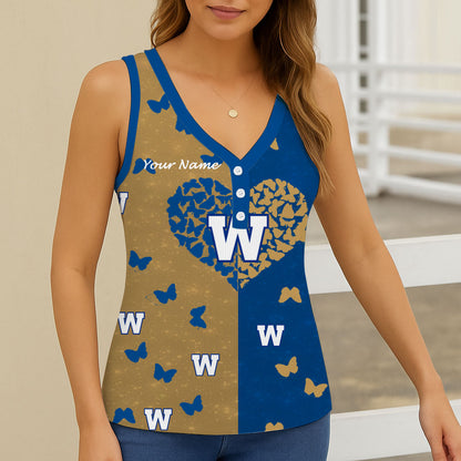 New CFL Personalized Women V-neck Sleeveless