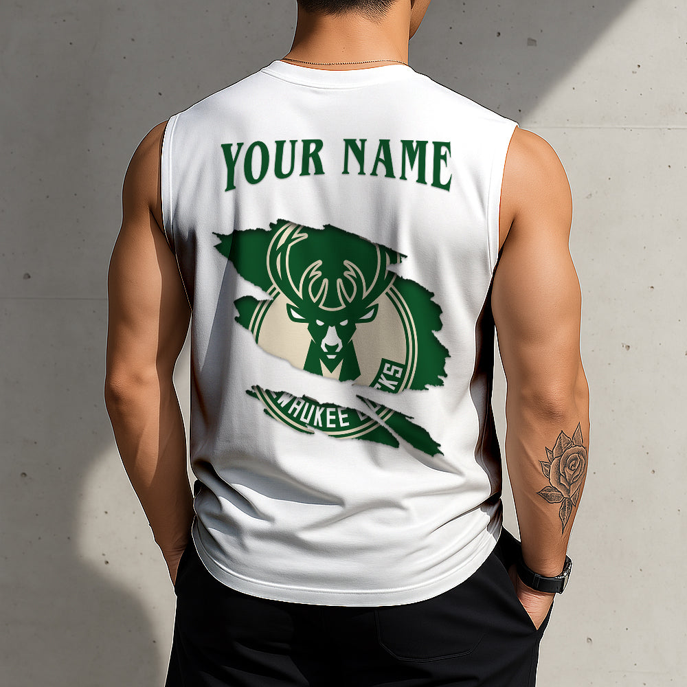 LIMITED EDITION - NEW CUSTOMIZED NBA11 MB MILWAUKEE BUCKS TANKTOP & GYM SHIRT