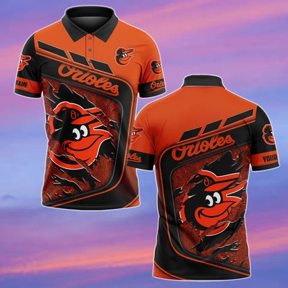 LIMITED EDITION - NEW CUSTOMIZED MLB25 BOS BALTIMORE ORIOLES POLO SHIRT