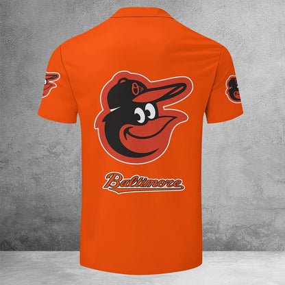 LIMITED EDITION - NEW CUSTOMIZED MLB25 BOS BALTIMORE ORIOLES ZIP POLO SHIRT