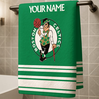 LIMITED EDITION - NEW CUSTOMIZED NBA03 BC BOSTON CELTICS BEACH & BATH TOWEL