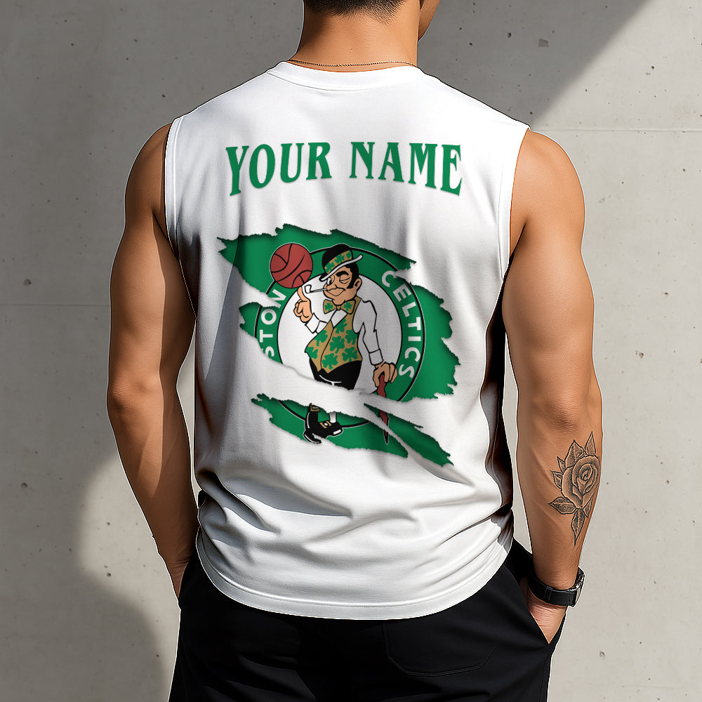 LIMITED EDITION - NEW CUSTOMIZED NBA03 BC BOSTON CELTICS TANKTOP & GYM SHIRT