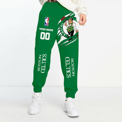 LIMITED EDITION - NEW CUSTOMIZED NBA03 BC BOSTON CELTICS UNISEX LONG PANTS