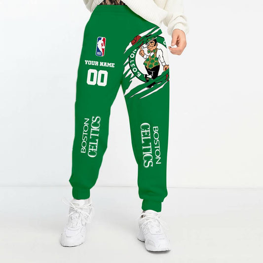 LIMITED EDITION - NEW CUSTOMIZED NBA03 BC BOSTON CELTICS UNISEX LONG PANTS